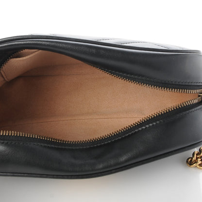 Gucci Calfskin Matelasse Small GG Marmont Chain Shoulder Bag Black 5 of 7