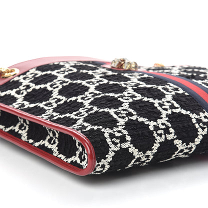Gucci Tweed GG Monogram Large Rajah Chain Tote Romantic Cherry Black White 8 of 9