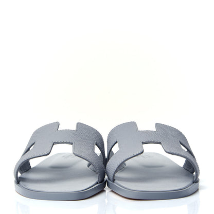 Hermes Epsom Oran Sandals 35 Bleu Glacier 2 of 6
