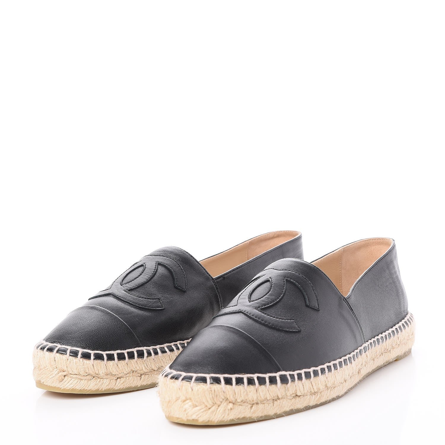 Chanel Lambskin CC Espadrilles 41 Black 3 of 10