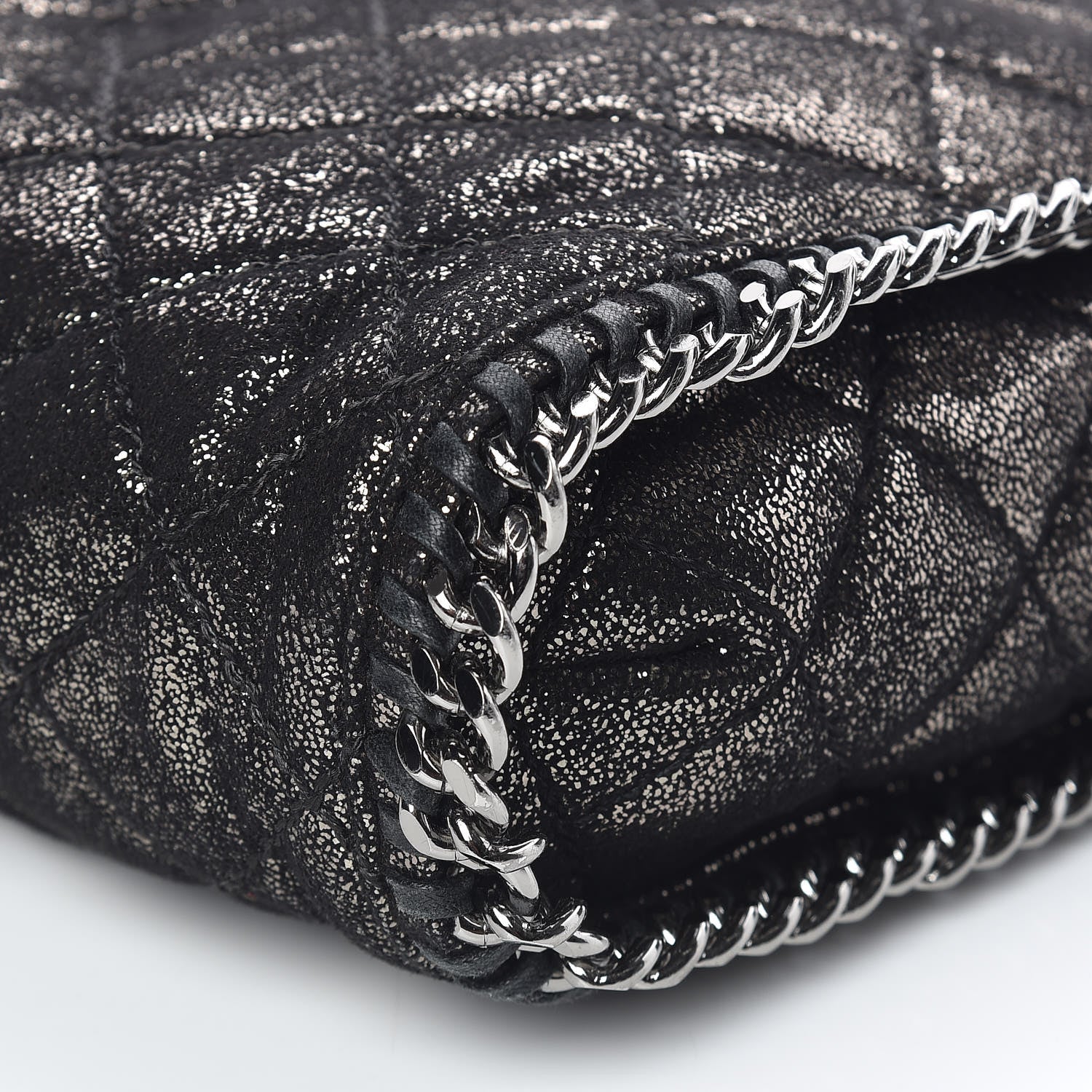 Stella McCartney Chamois Shiny Dotted Quilted Small Falabella Tote Ruthenium 9 of 9