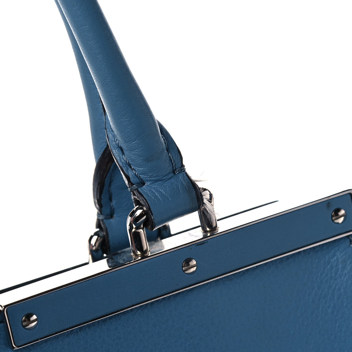 Fendi Vitello Dolce Croc Tail Petite 3Jours Tote Light Blue 16 of 16