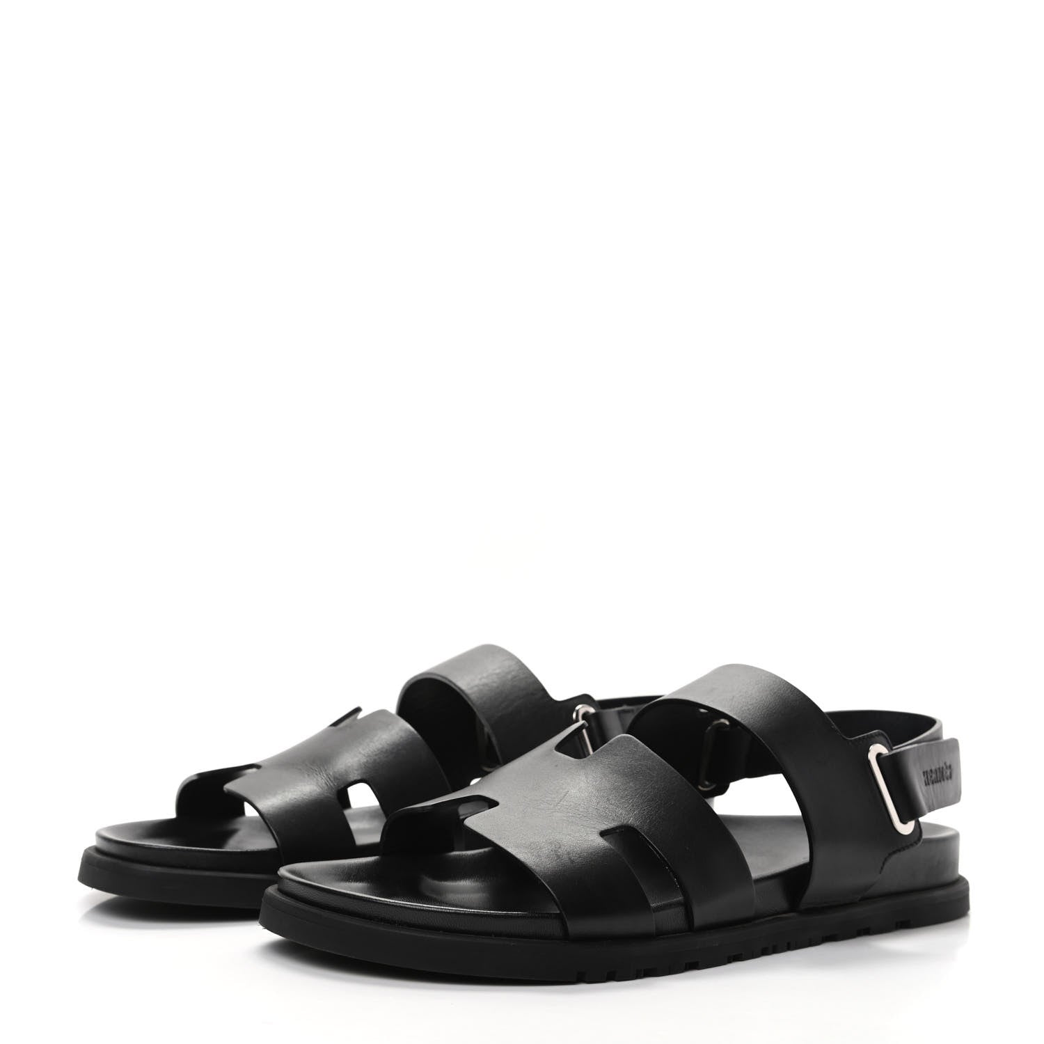 Hermes Calfskin Mens Takara Sandals 43 Black 3 of 8