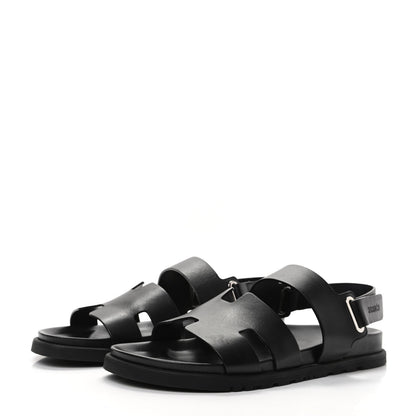 Hermes Calfskin Mens Takara Sandals 43 Black 3 of 8