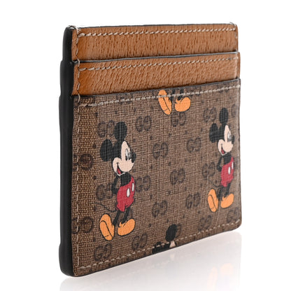 Gucci X DISNEY Mini Vintage GG Supreme Monogram Mickey Mouse Card Holder Beige Vintage Sun Oil 3 of 8