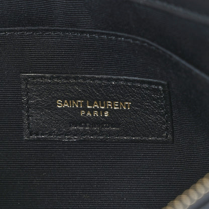 Saint Laurent Calfskin Matelasse Chevron Monogram A5 Wristlet Black 7 of 7