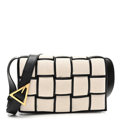 Bottega Veneta Denim Maxi Intrecciato Padded Cassette Crossbody Bag Natural Black 1 of 10