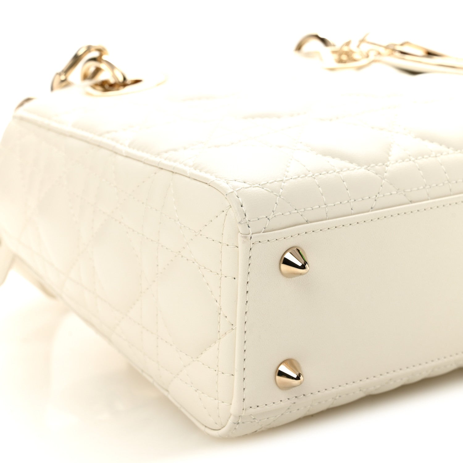 Christian Dior Lambskin Cannage Small My ABCDior Lady Dior White 8 of 9