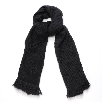 Louis Vuitton Wool Silk Logomania Scarf Charcoal Grey 1 of 4