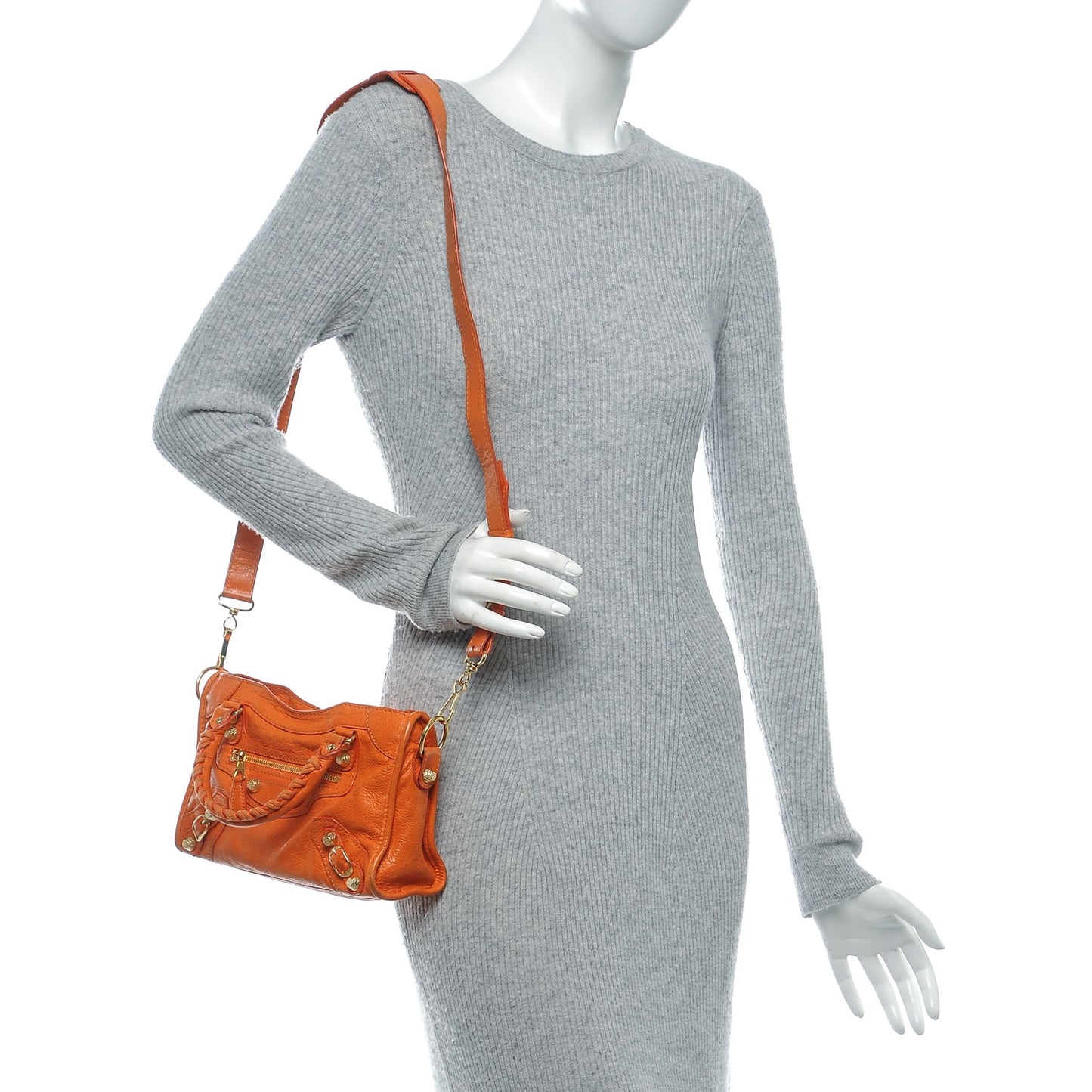 Agneau Giant 12 Gold Hardware Mini City Tangerine