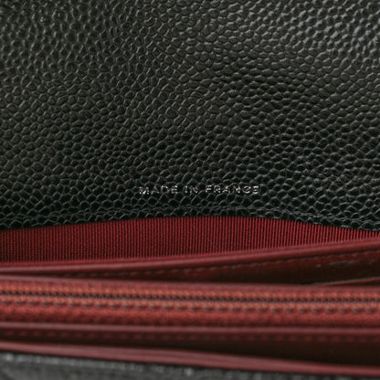 Chanel Caviar Quilted Large Gusset Flap Wallet Black 7 of 12