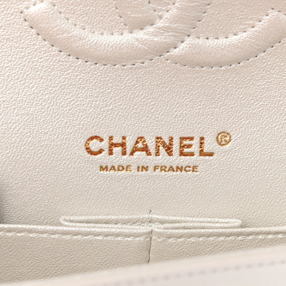 Chanel Iridescent Calfskin Quilted Medium Double Flap White 6 of 10