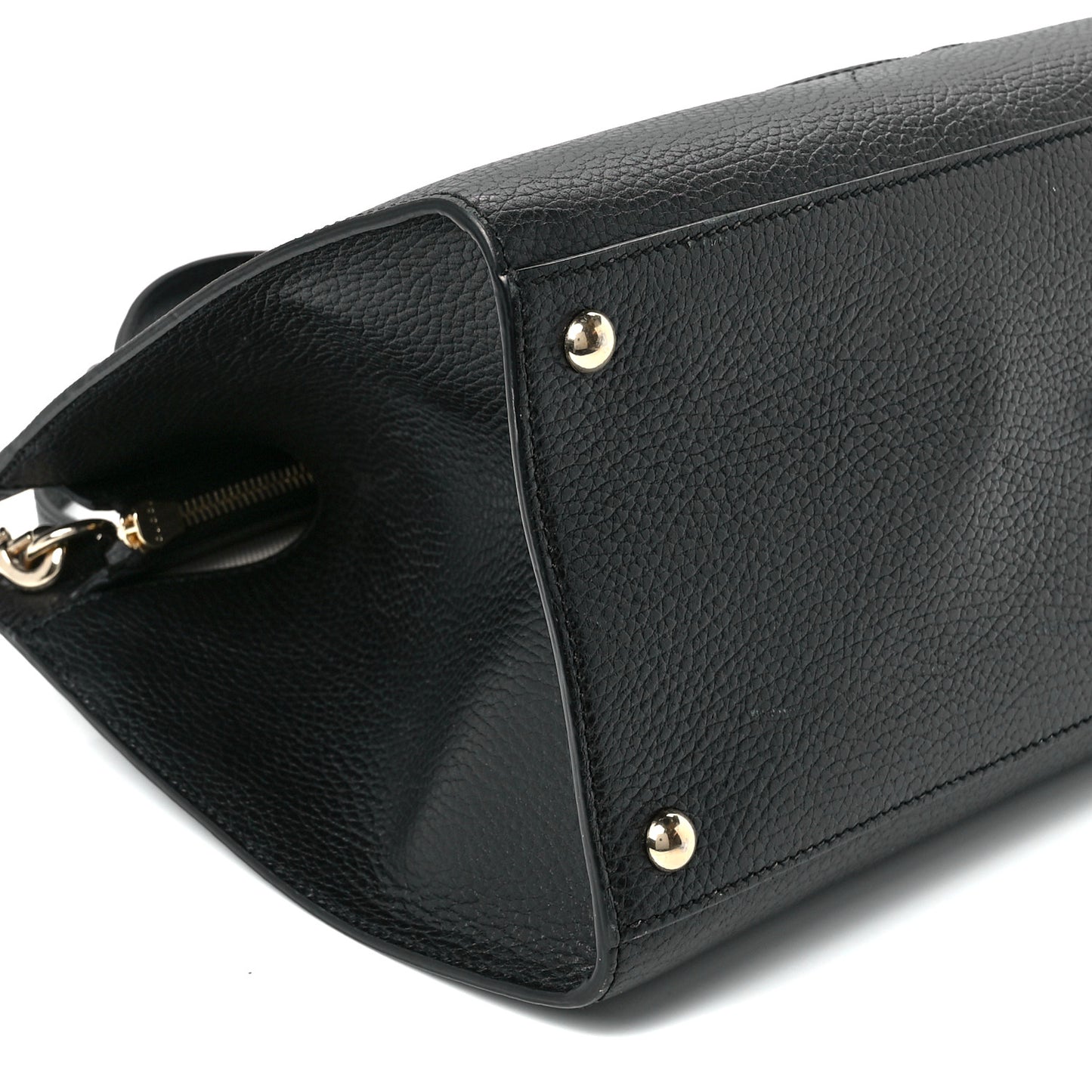 Dollar Calfskin Large Soho Top Handle Satchel Black