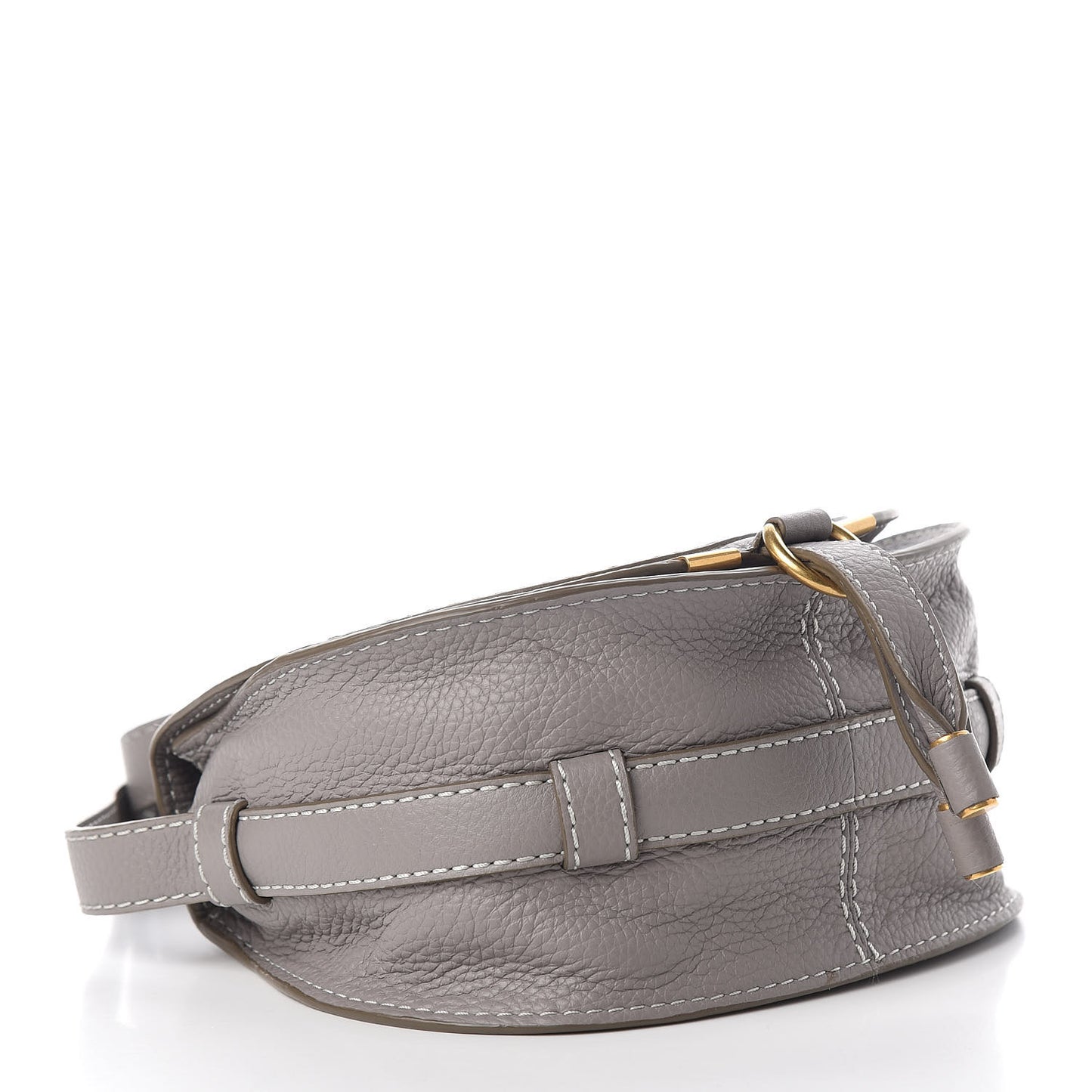 Calfskin Mini Marcie Round Crossbody Bag Cashmere Grey