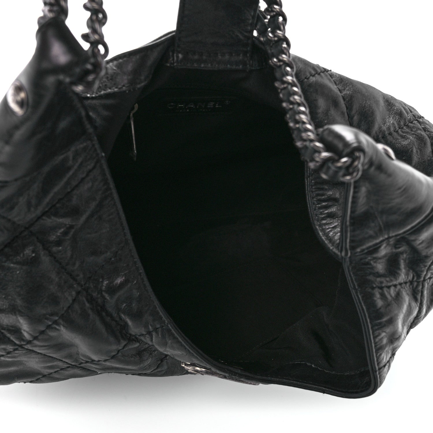 Chanel Aged Calfskin Quilted Coco Supple Hobo Black 4 of 10