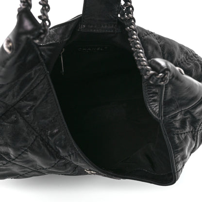 Chanel Aged Calfskin Quilted Coco Supple Hobo Black 4 of 10