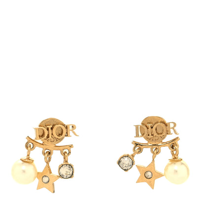 Christian Dior Pearl Crystal Dio(r)evolution Earrings Aged Gold 1 of 4