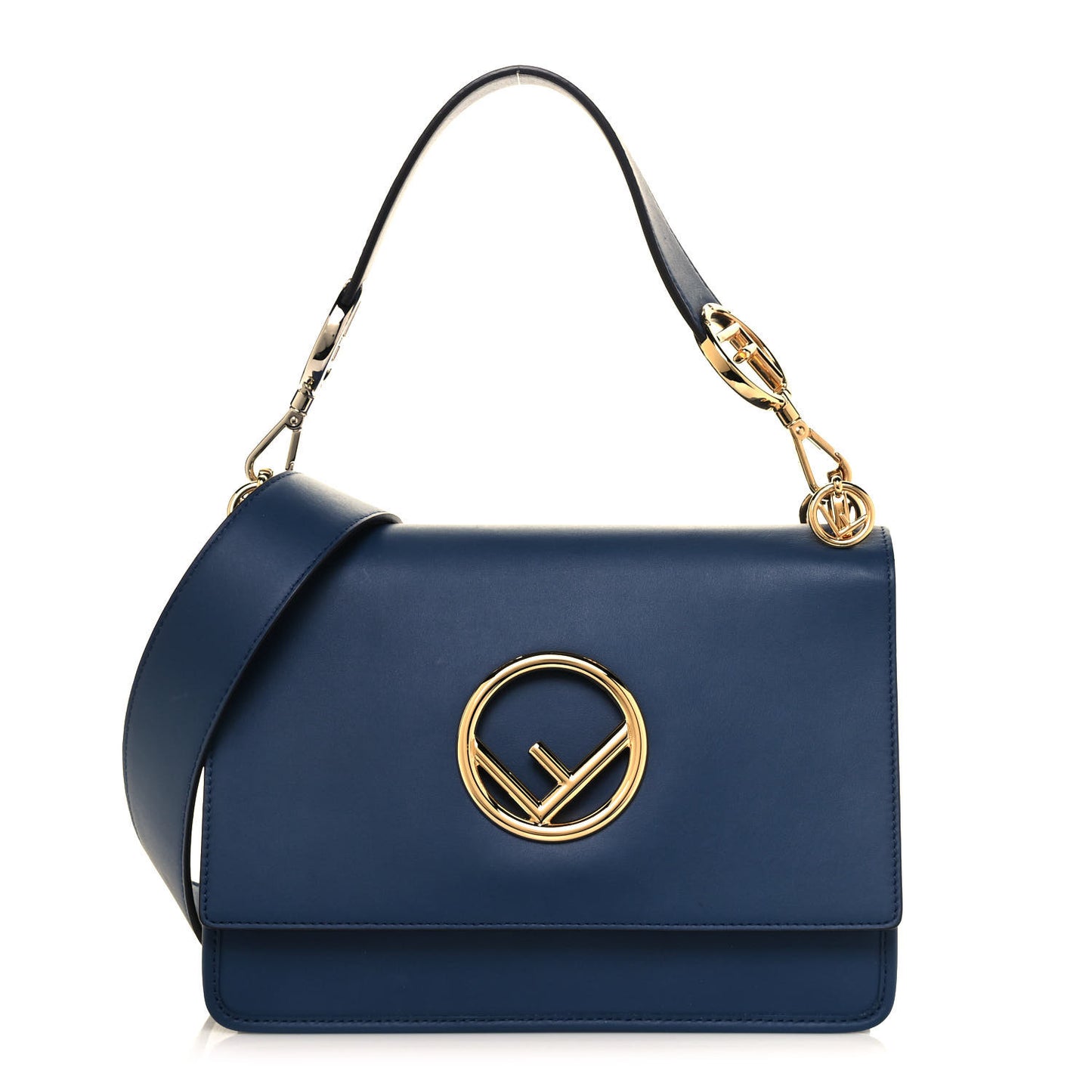 Vitello Century Opaco F is Fendi Kan I Shoulder Bag Blu Scuro
