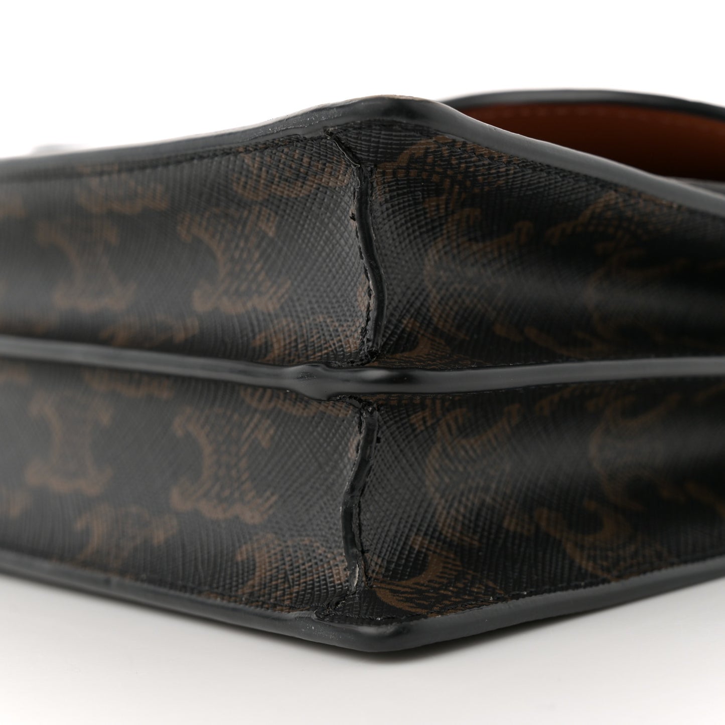 Triomphe Canvas Lambskin Wallet On Strap Tan