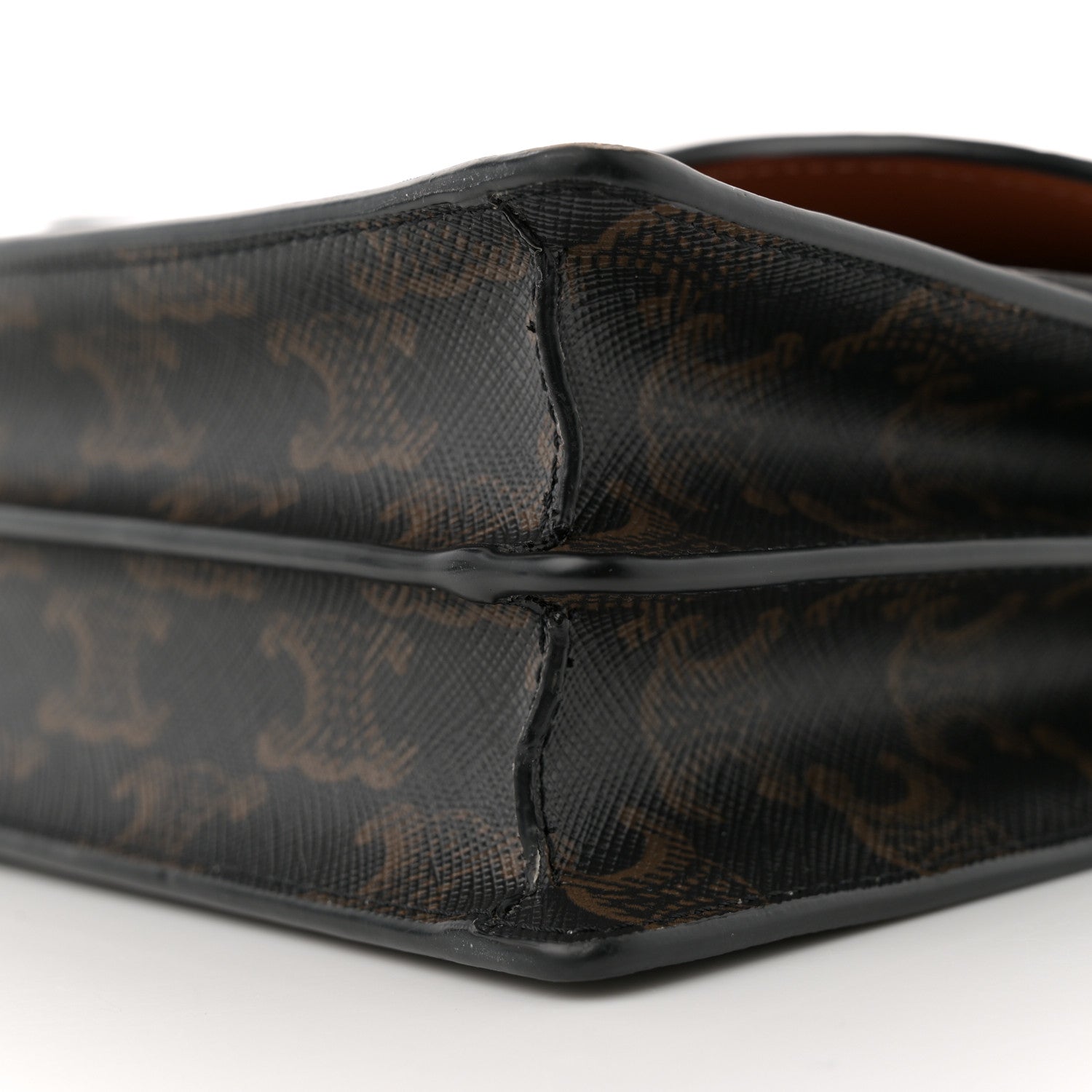 Celine Triomphe Canvas Lambskin Wallet On Strap Tan 9 of 12