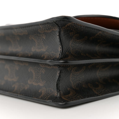 Celine Triomphe Canvas Lambskin Wallet On Strap Tan 9 of 12