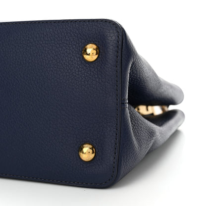 Louis Vuitton Taurillon Snakeskin Capucines GM Blue 9 of 9