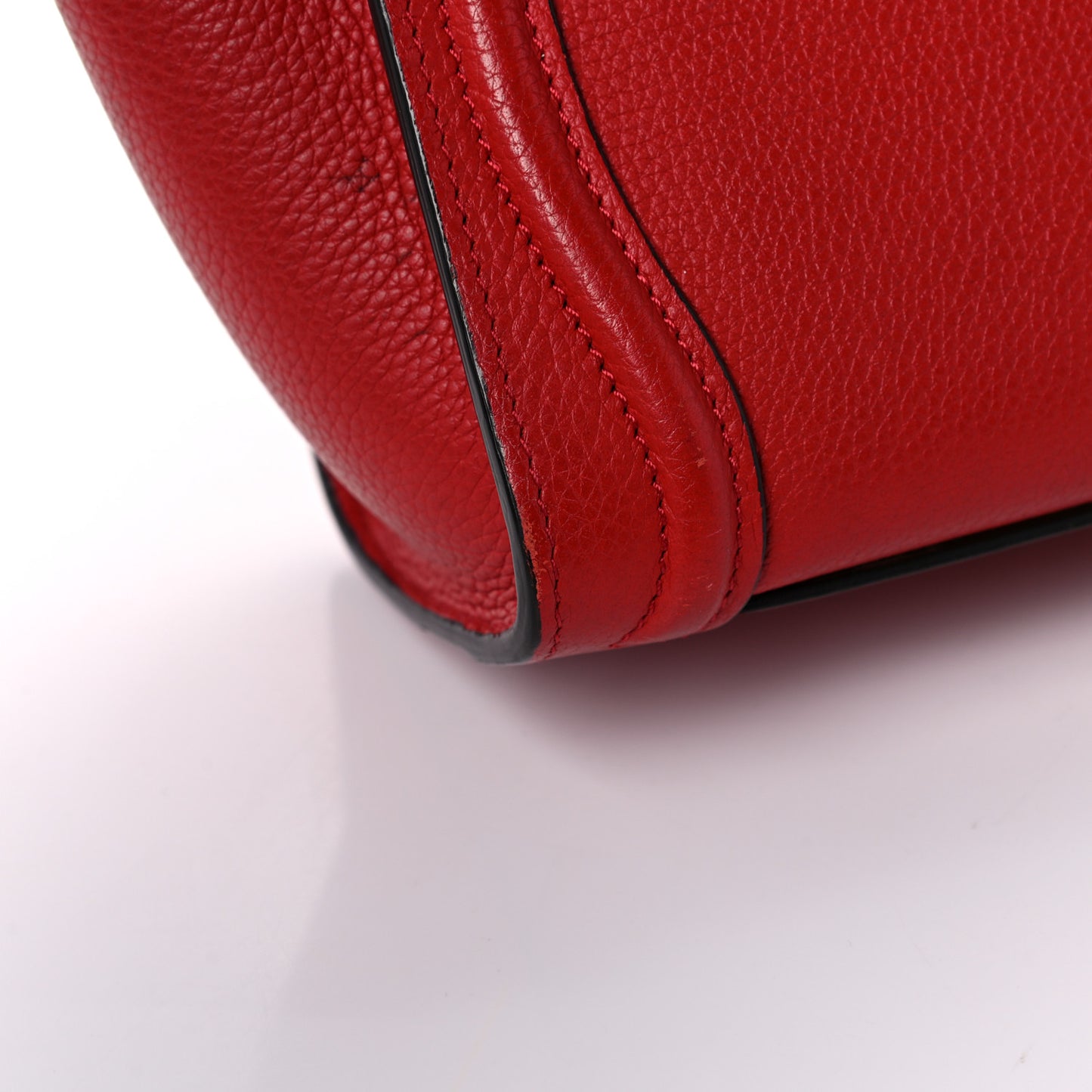 Drummed Calfskin Nano Luggage Red