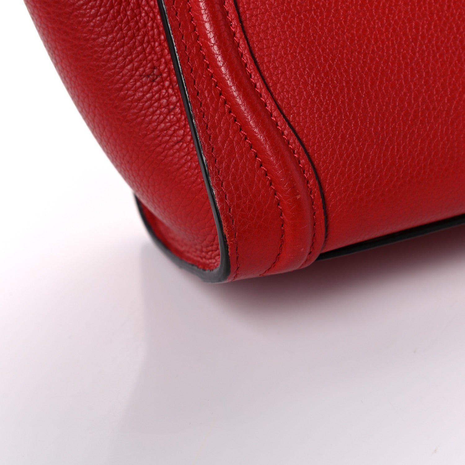 Celine Drummed Calfskin Nano Luggage Red 27 of 27
