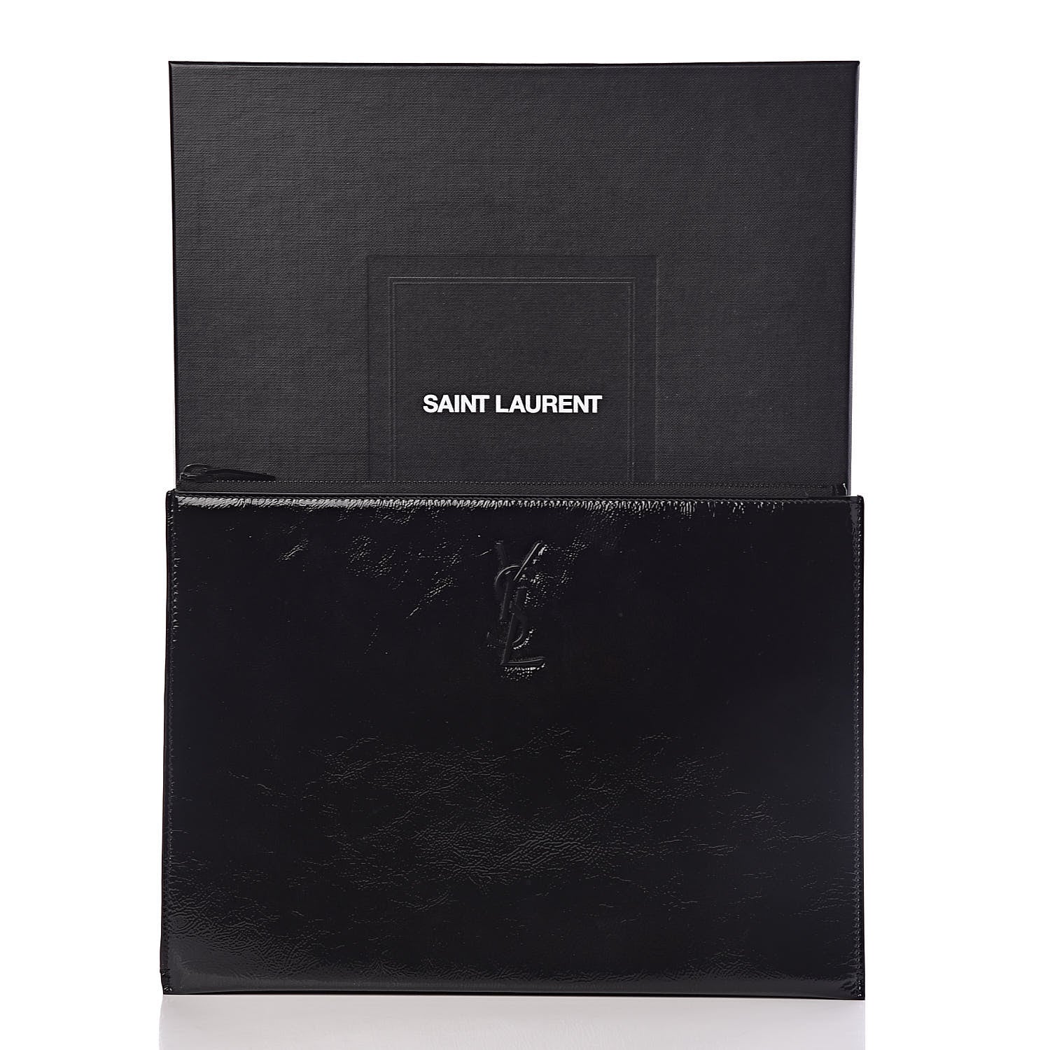 Saint Laurent Texturized Patent Monogram iPad Case Black 8 of 8