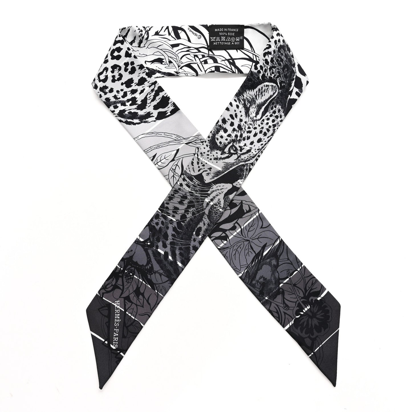 Silk Jungle Love Rainbow Twilly Gris Black White
