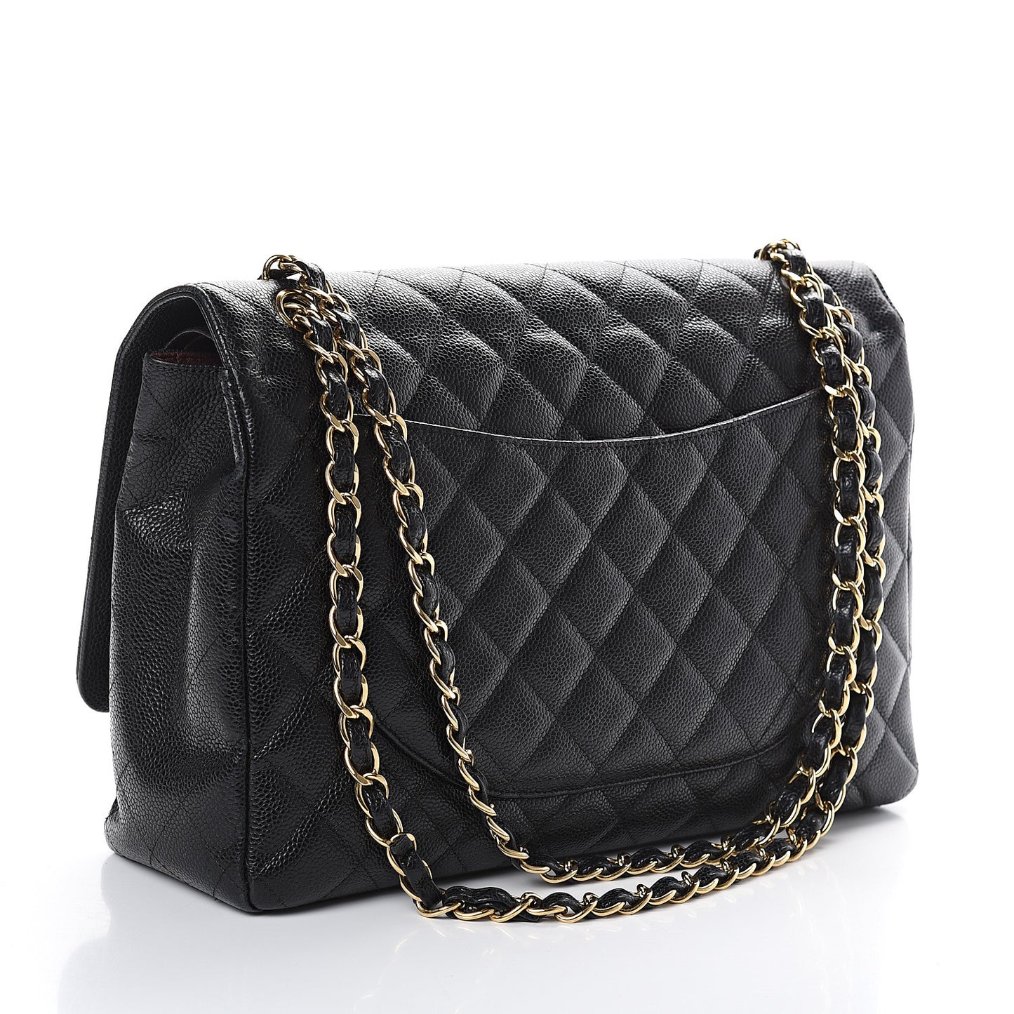 Caviar Quilted Maxi Double Flap Black