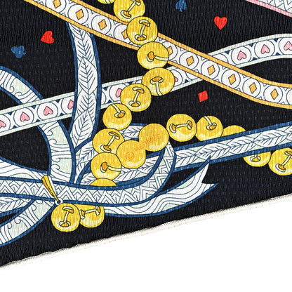 Hermes Silk Pique Dame de Coeur Losange Scarf Black Rouge 3 of 5