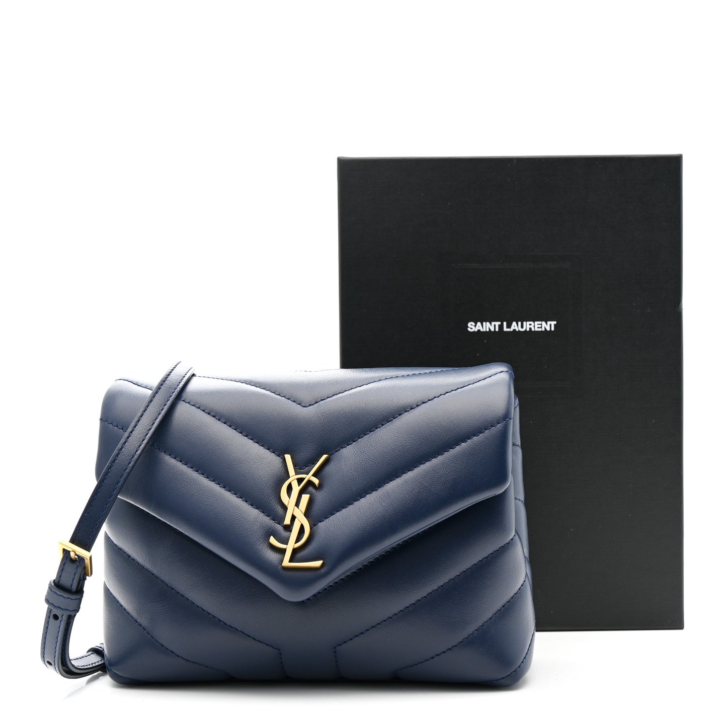 Calfskin Y Quilted Monogram Toy Loulou Crossbody Bag Blue Charron
