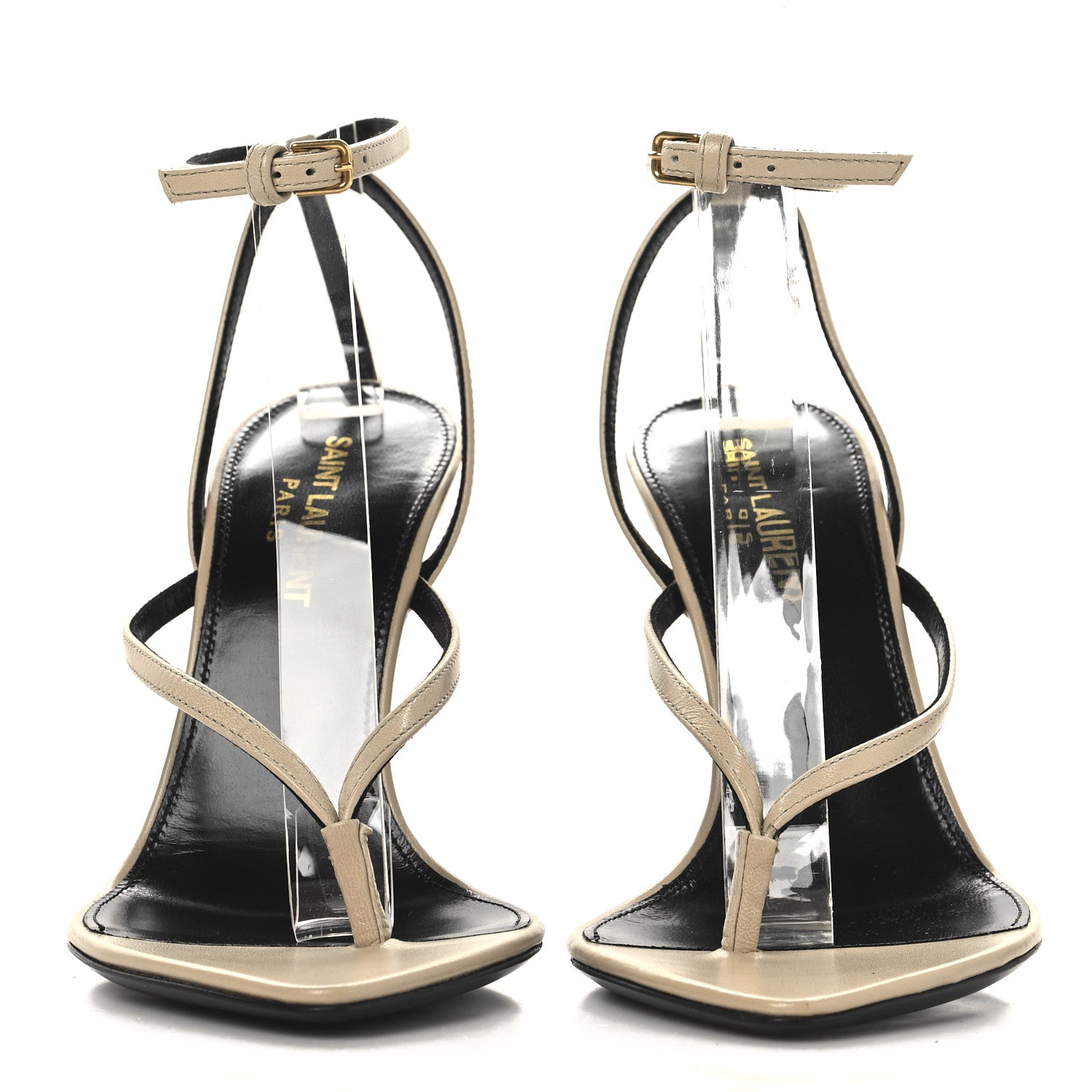 Saint Laurent Calfskin Nadja 105 Ankle Strap Sandals 36 Trench 3 of 10