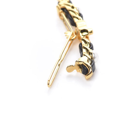 Chanel Pearl Lambskin CC More Is More Hair Clip Black Gold 4 of 5