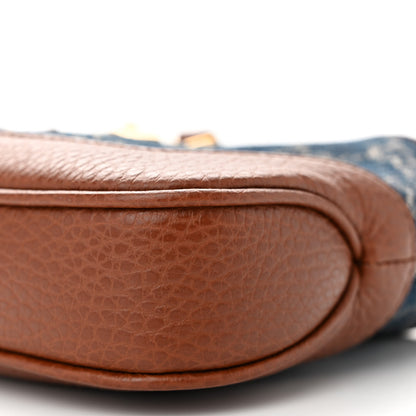 Gucci New Denim GG Monogram Calfskin Mini Jackie 1961 Hobo Blue Tea Cuir 10 of 10