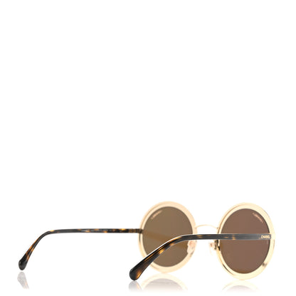 Chanel Metal Round Sunglasses 4226 Tortoise Gold 4 of 6