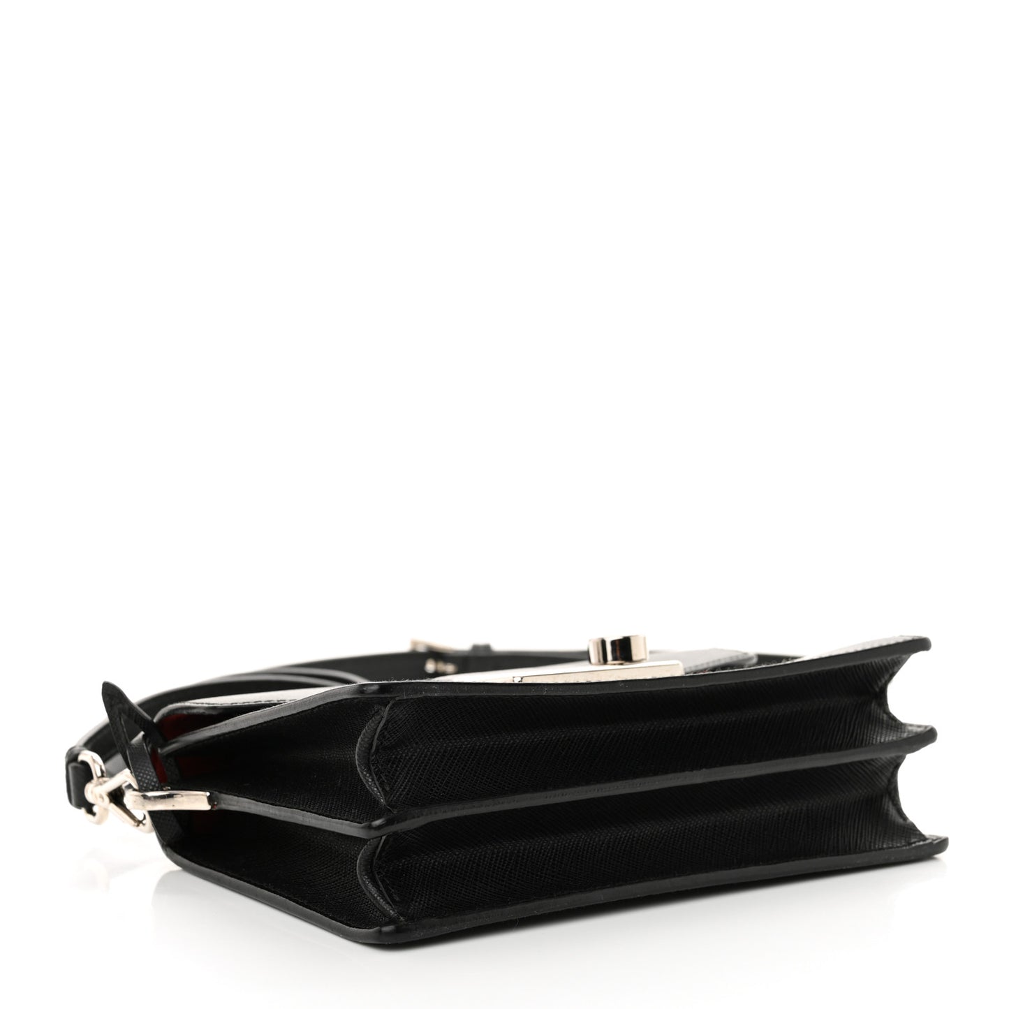 Saffiano Lux Mini Sound Crossbody Black