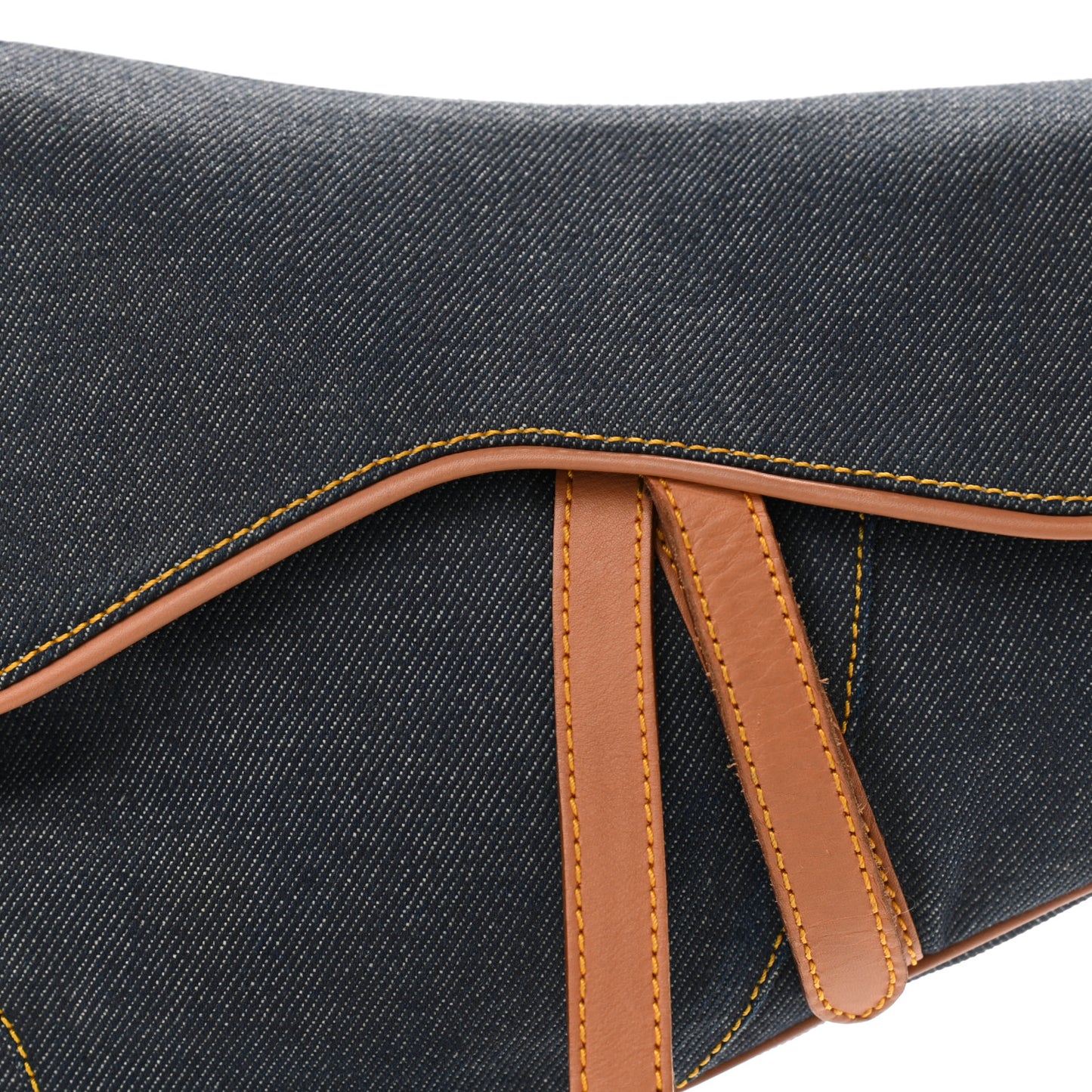 Denim Calfskin Saddle Bag Blue