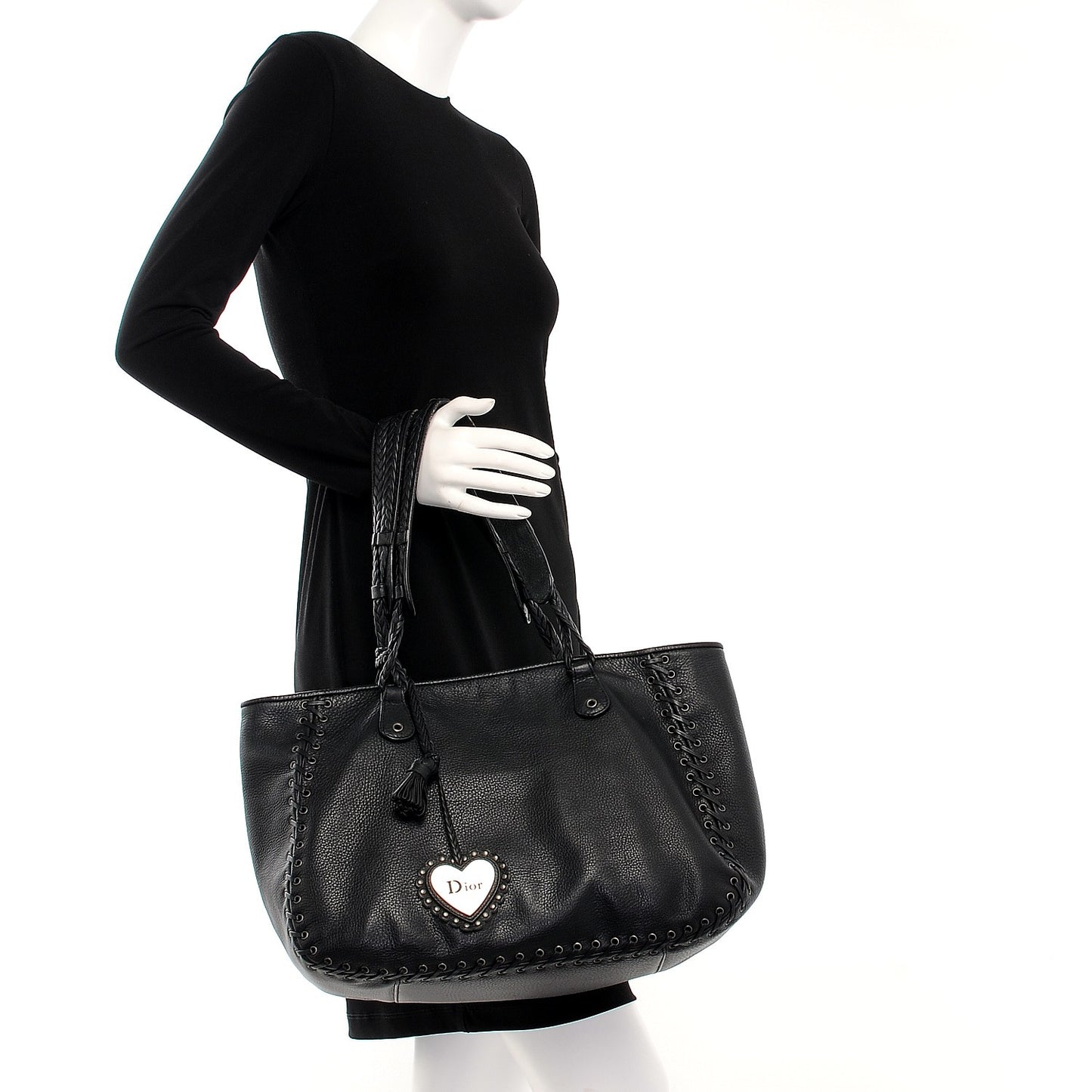 Calfskin Ethnic Tote Black