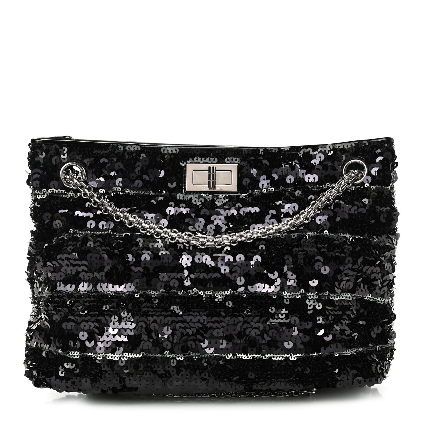 Sequin Striped Mademoiselle Tote Black