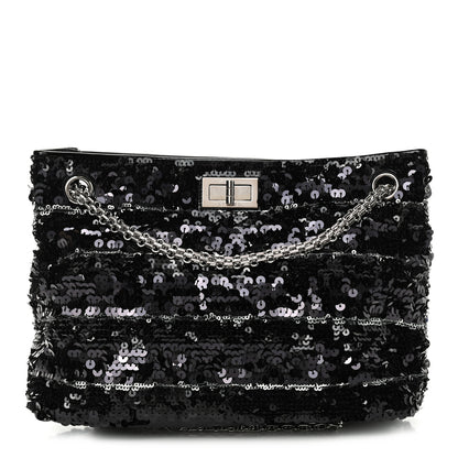 Chanel Sequin Striped Mademoiselle Tote Black 1 of 8
