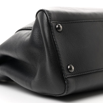 Fendi Vitello Seta Shiny Nappa Medium Peekaboo Iconic Satchel Black 10 of 15