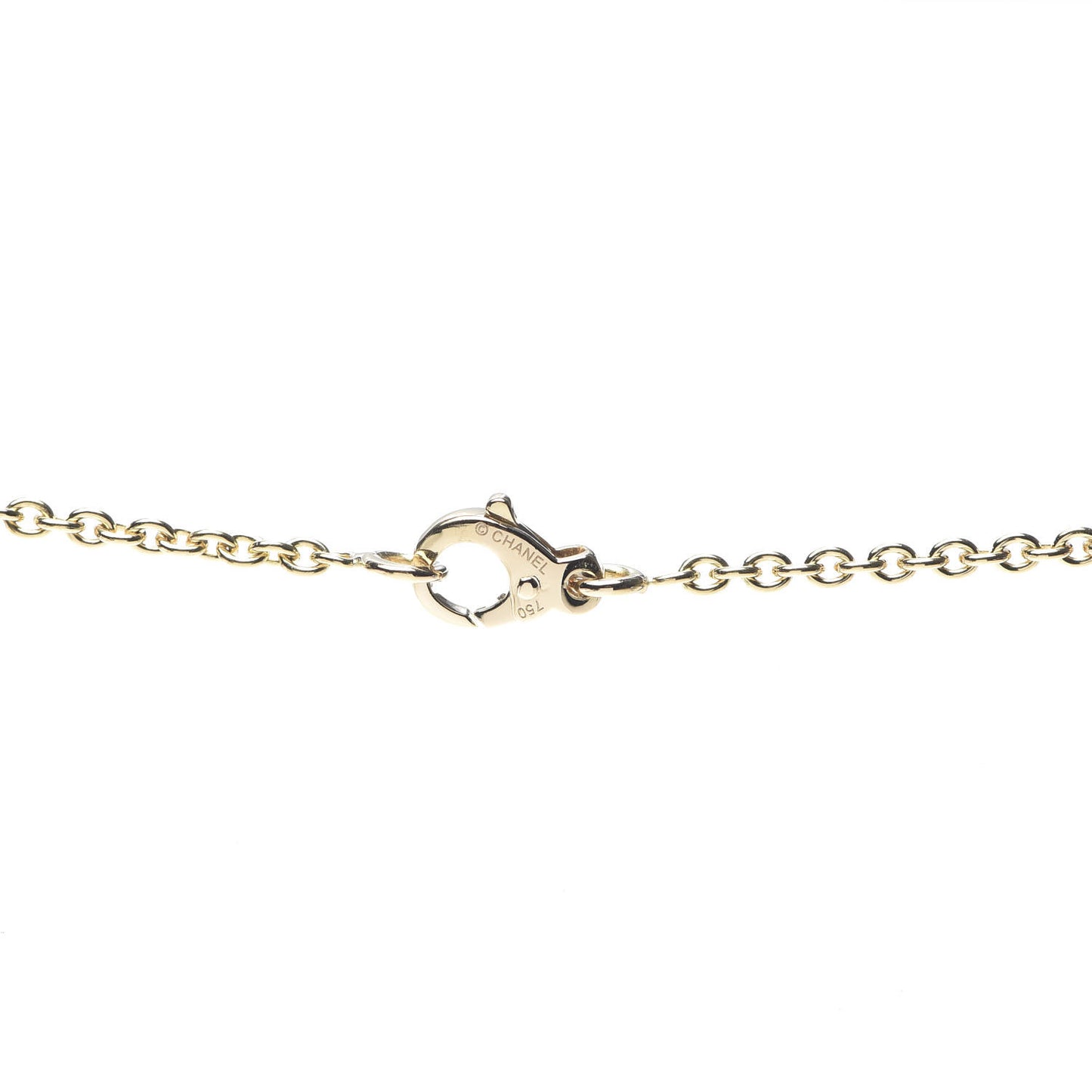 18K Yellow Gold Quilted No.5 Charm Pendant Necklace