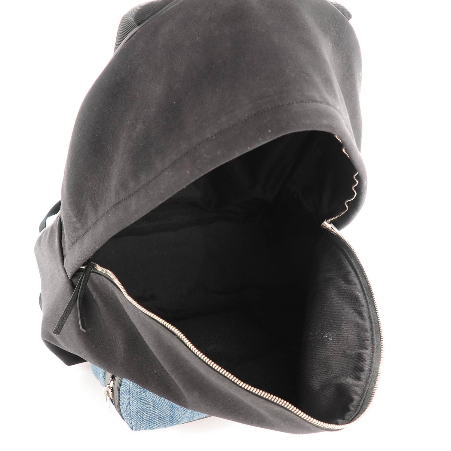 Saint Laurent Nylon Denim Classic Hunting Backpack Black Light Blue 6 of 8