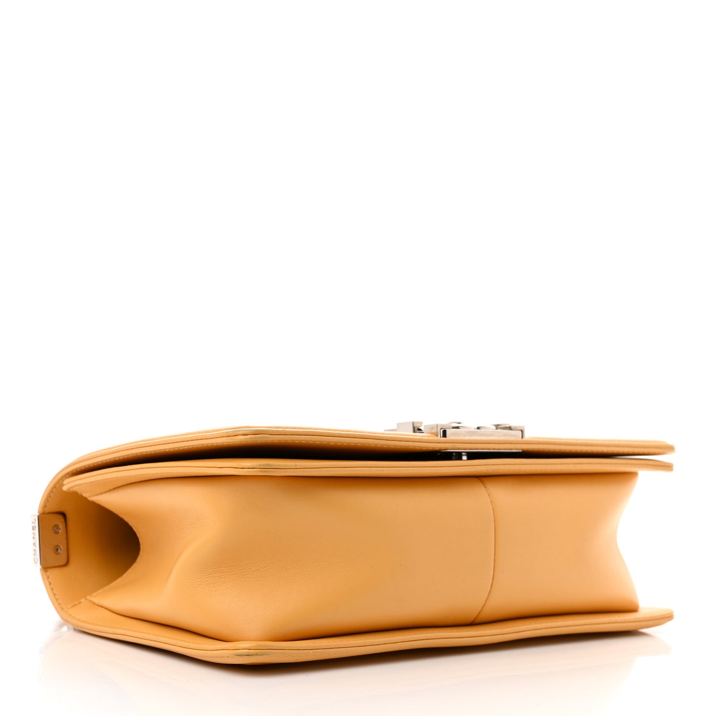 Calfskin Chevron Quilted Medium Boy Flap Yellow