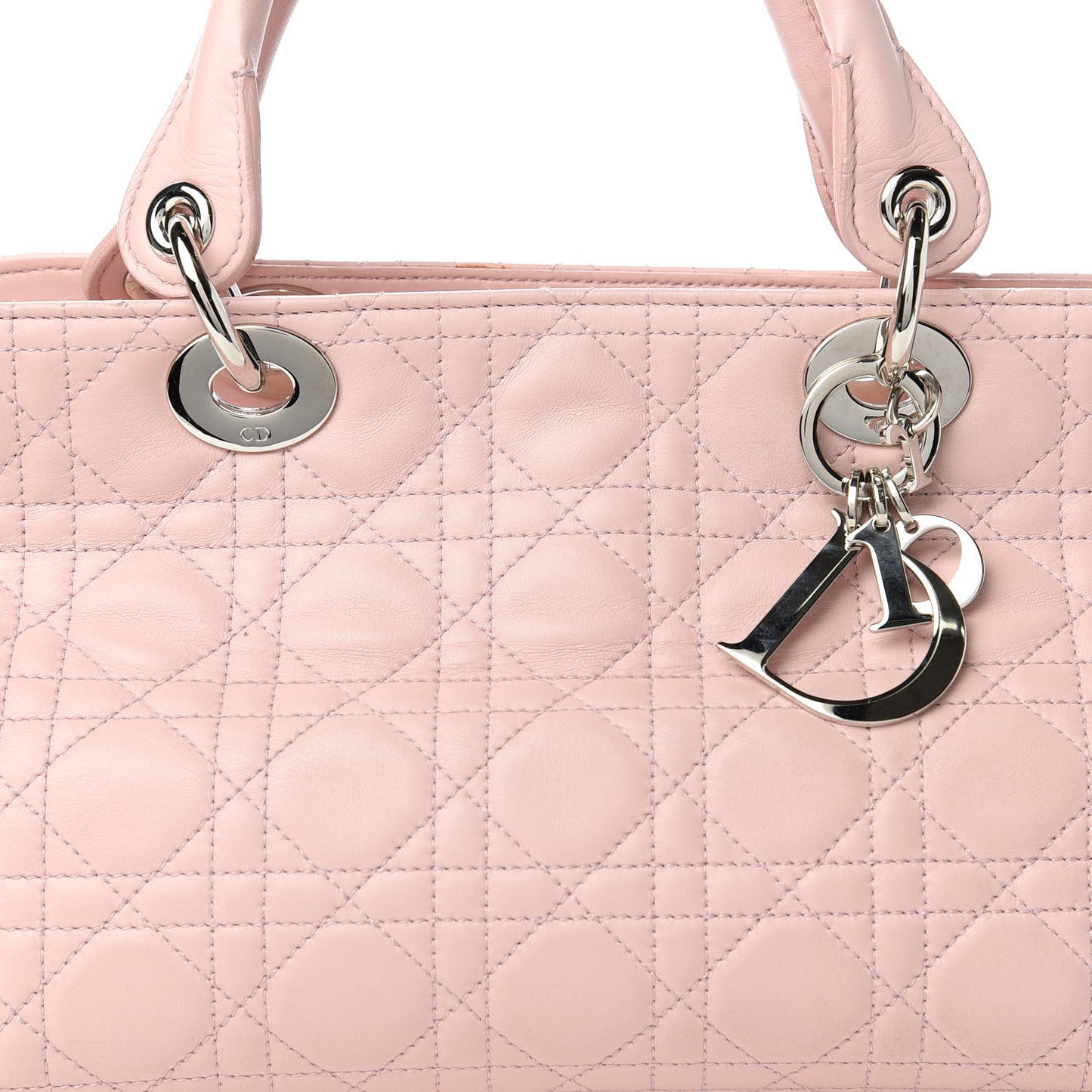 Lambskin Cannage Soft Lady Dior Satchel Light Pink