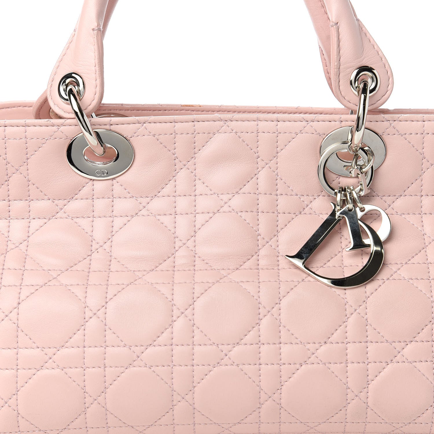 Christian Dior Lambskin Cannage Soft Lady Dior Satchel Light Pink 10 of 10