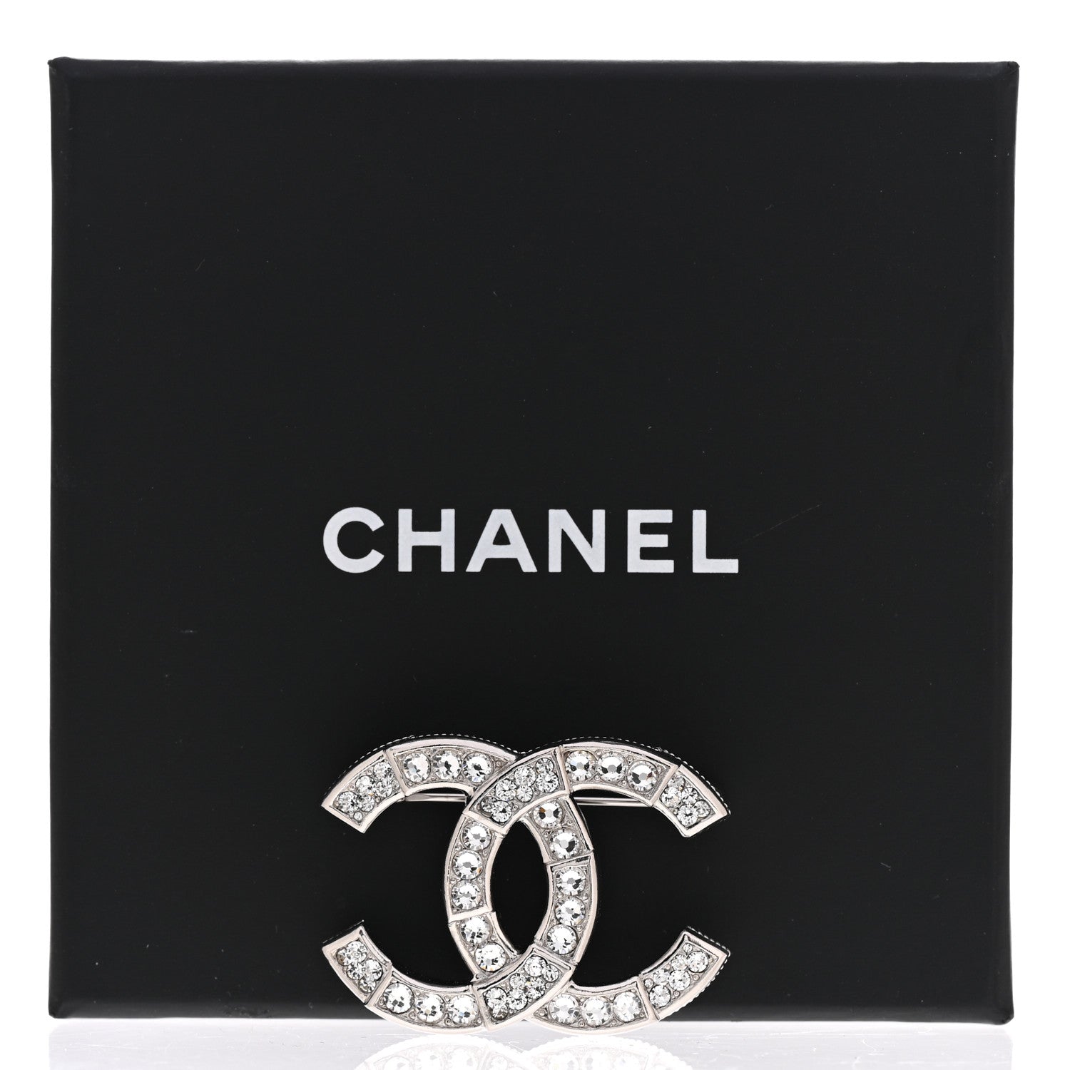 Chanel Baguette Crystal CC Brooch Silver 5 of 5