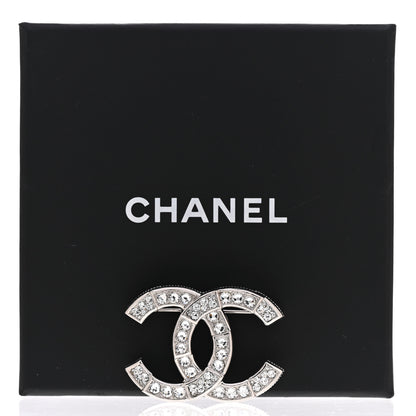 Chanel Baguette Crystal CC Brooch Silver 5 of 5